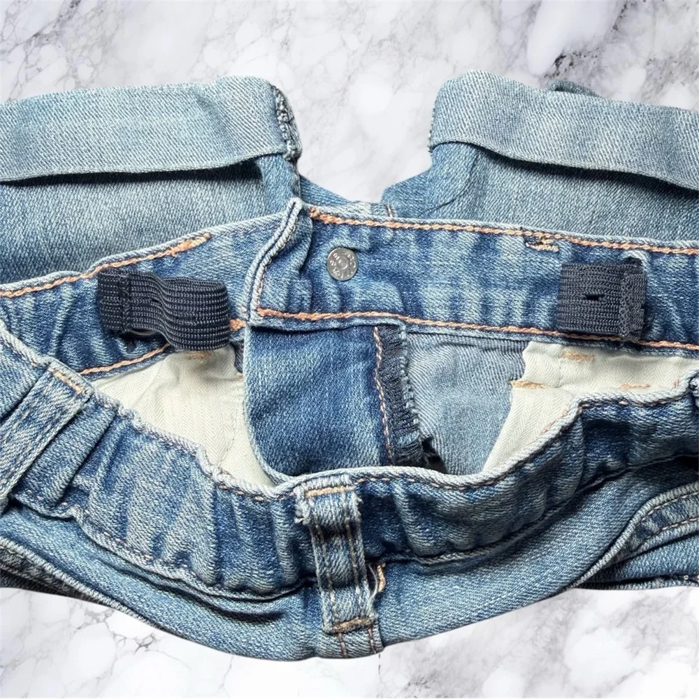Baby Gap 1969 Toddler Denim Shorts 12-18 Months Light Wash Cuffed Elastic‎ Waist